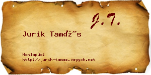 Jurik Tamás névjegykártya